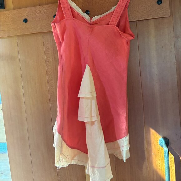 Coral Boo Radley Ruffled Linen Dress - Picture 5 of 8